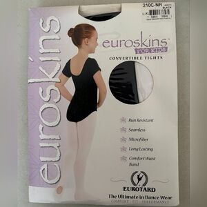 Euroskins Black Convertible Tights for Kids, L/XL, 210C-NR